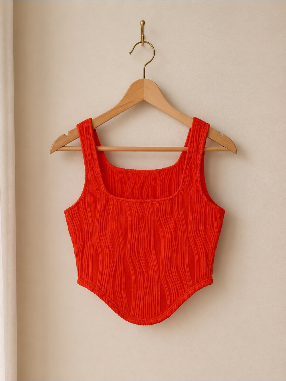 Red Textured Tank Top - Women Tops